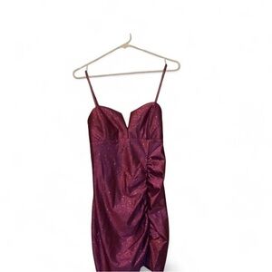 Emerald Sundae Strapless Burgundy Dress